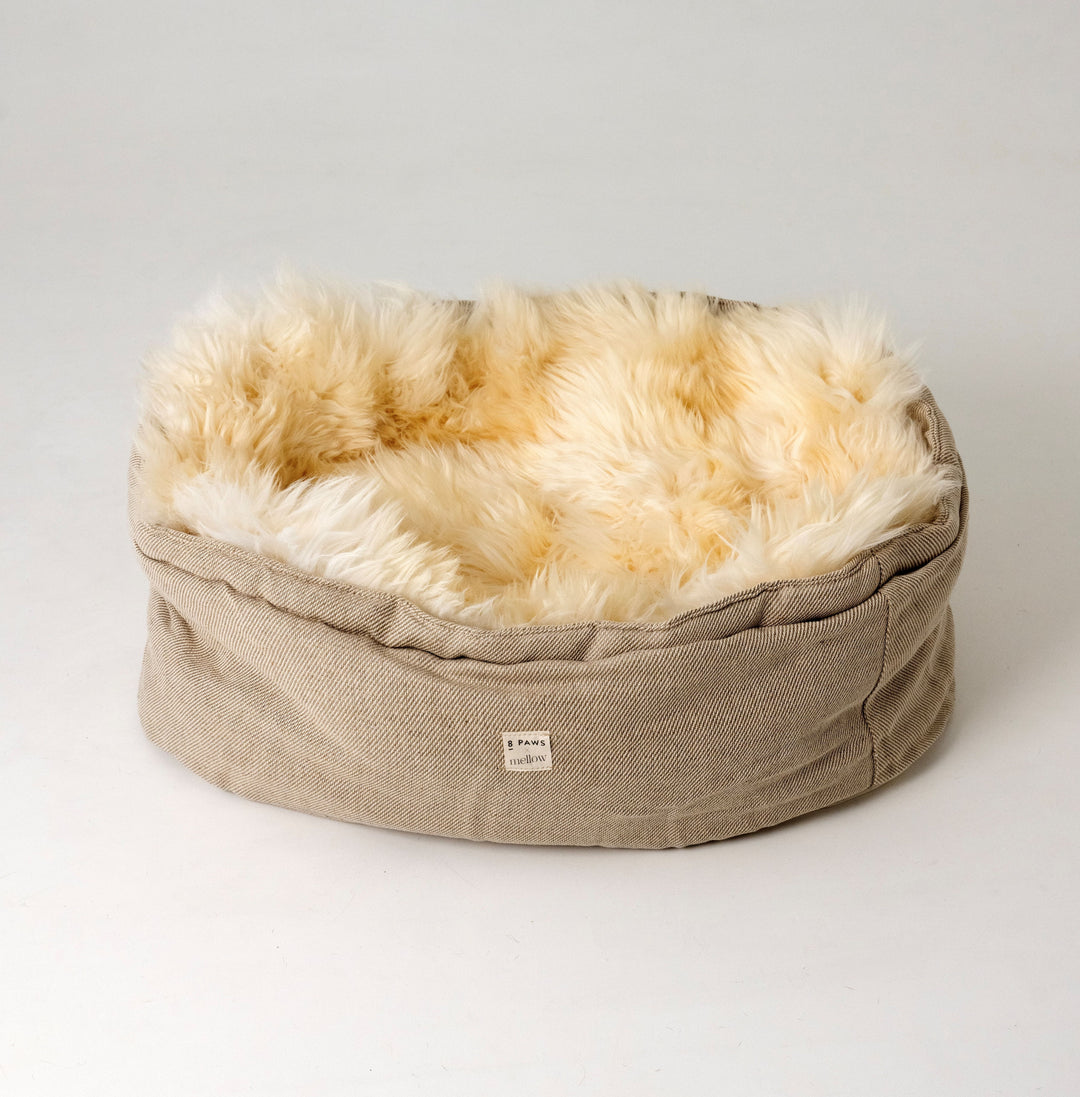 8 Paws X Mellow Sheepskin Retreat Bed