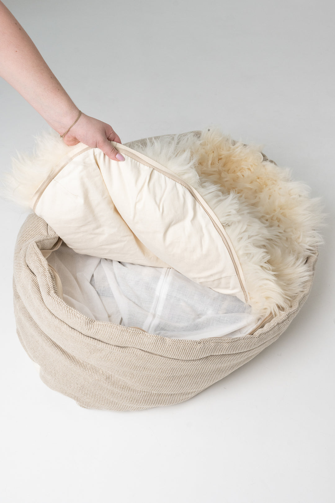 8 Paws X Mellow Sheepskin Retreat Bed